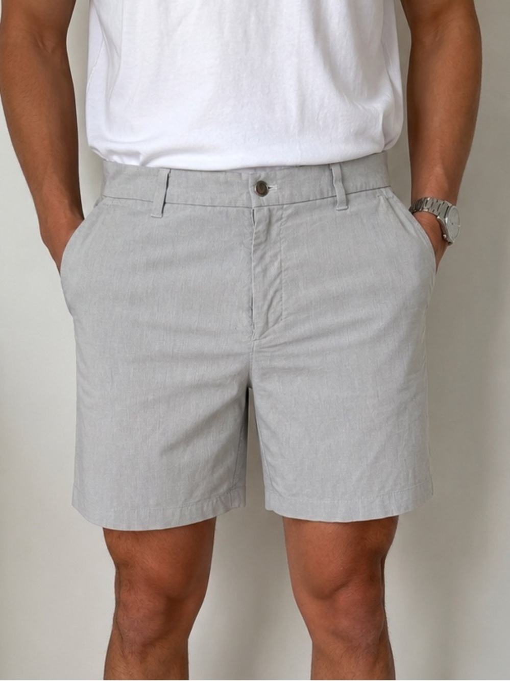 Lululemon Light Grey Golf Chino Shorts Men Size 32 Performance Stretch Capsule